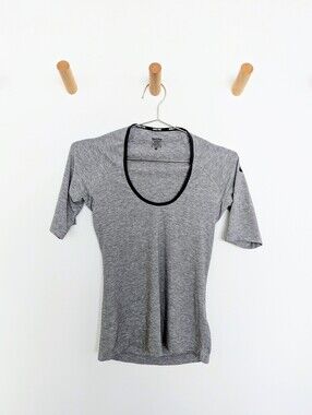 Nike Pro Dri-FIT Scoop Neck Elbow Sleeve Top – Heather Grey, Women's XS